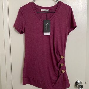 Yidarton maroon V neck shirt